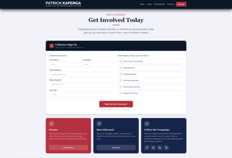 Kapenga for Michigan get involved page