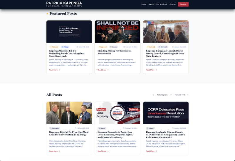 Kapenga for Michigan news page